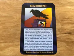 Illuminati New World Order Assassins INWO NWO SJ Games UNCOMMON Nevermore Card - Image 1