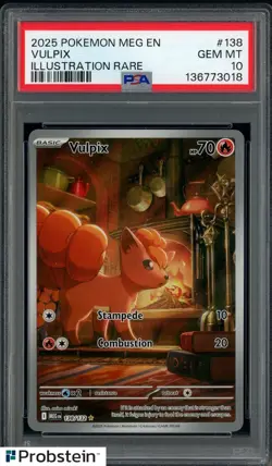 2025 Pokemon MEG EN #138 Vulpix Illustration Rare PSA 10 GEM MINT - Image 1