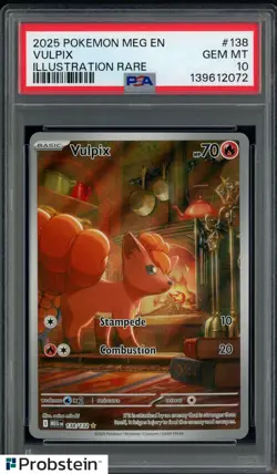 2025 Pokemon MEG EN #138 Vulpix Illustration Rare PSA 10 GEM MINT - Image 1