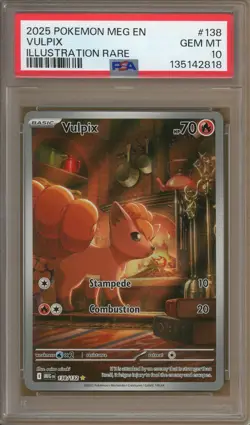 Pokemon Mega Evolution 138 Vulpix Illustration Rare PSA 10 GEM MINT - Image 1
