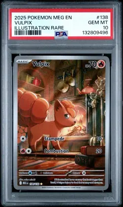 2025 Pokemon Mega Evolutions #138 Vulpix Illustration Rare PSA 10 Card GEM MINT - Image 1