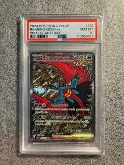 Pokemon Card PSA 10 Roaring Moon ex 218/187 sv8a Terastal Festival ex SAR Jap - Image 1