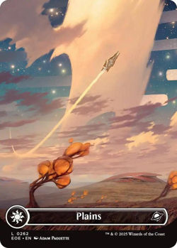 MTG Magic 1x Plains #262 BORDERLESS (M/NM) Edge of Eternities - Image 1