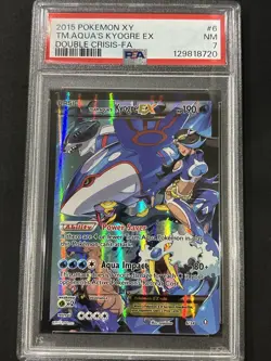 2015 POKEMON XY DOUBLE CRISIS #6 FULL ART/TEAM AQUA'S KYOGRE EX PSA 7 - Image 1