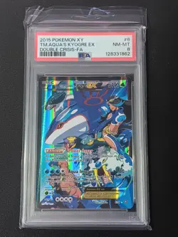TEAM AQUA'S KYOGRE EX FULL ART 6/34 XY Double Crisis PSA 8 - Image 3