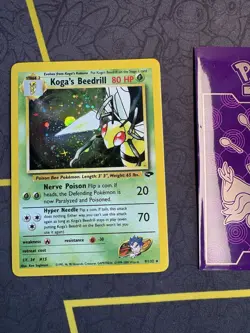 Pokemon Card Koga's Beedrill 9/132 Gym Challenge Unlimited Holo Rare 💎NM +💎 - Image 1