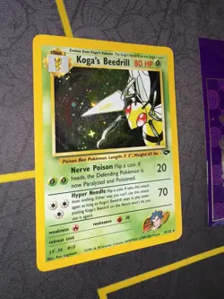 Pokemon Card Koga's Beedrill 9/132 Gym Challenge Unlimited Holo Rare 💎NM +💎 - Image 2