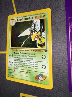 Pokemon Card Koga's Beedrill 9/132 Gym Challenge Unlimited Holo Rare 💎NM +💎 - Image 3