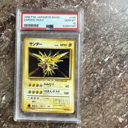 1996 POKEMON BASE SET JAPANESE #145 ZAPDOS-HOLO PSA 10 - Image 1
