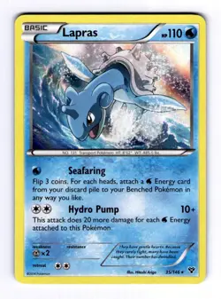 Lapras XY Base Set #35 (2014) Holo NM Pokemon - Image 1