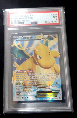 2014 Pokemon XY Furious Fists Dragonite EX #108 FULL ART PSA 7 NM - Image 1