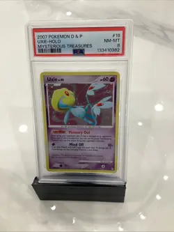 2007 Pokemon Diamond & Pearl Uxie Holo Mysterious Treasures 18/123 PSA 8 Swirl🍥 - Image 1