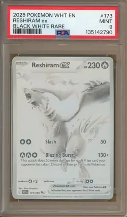 Pokemon White Flare 173 Reshiram ex Black White Rare PSA 9 MINT - Image 1