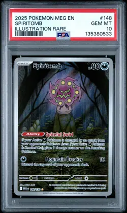 Spiritomb Illustration Rare Pokemon Meg En-Mega Evolution 148 NM PSA 10 - Image 1
