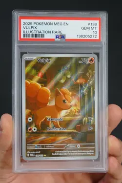 Pokemon Mega Evolution 138 Vulpix Illustration Rare PSA 10 - Image 1