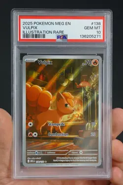 Pokemon Mega Evolution 138 Vulpix Illustration Rare PSA 10 - Image 1
