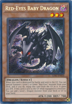 Red-Eyes Baby Dragon LDS1-EN010 - Secret Rare - Near Mint Limited YuGiOh! TCG - Image 1