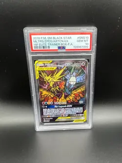 Pokemon Moltres Zapdos Articuno GX Full Art Promo SM210 Hidden Fates PSA 10 MINT - Image 1
