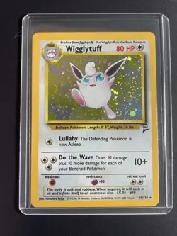 Pokemon TCG Wigglytuff Holo Rare Card 19/130 Base Set 2 Unlimited Vintage - Image 1