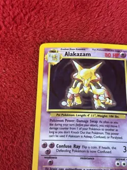 Alakazam 001/102 Base Set Holo Wotc Pokemon Card Played 1999 - Image 2