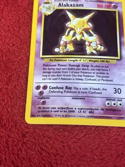 Alakazam 001/102 Base Set Holo Wotc Pokemon Card Played 1999 - Image 4