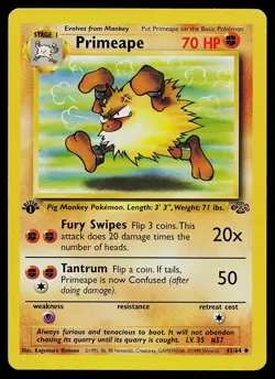 Pokemon Card - Primeape Jungle 43/64 Uncommon 1st Edition - Image 1