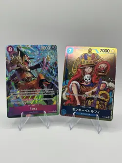 Bandai One Piece Foxy, Monkey D. Luffy Holo Lot EB04-036 P-043 OP14 Cards - Image 1