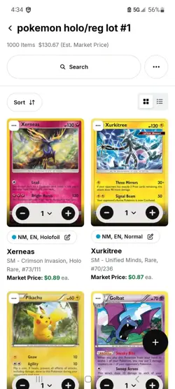 TCGPLAYER VALUE $130.67 | 1,000 Pokemon Cards Bulk Lot | Holo/ Reverse Holo/ Reg - Image 2