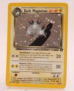 Team Rocket's Dark Magneton 11/82 Rare Holo Pokemon TCG Card - One Swirl - Image 1