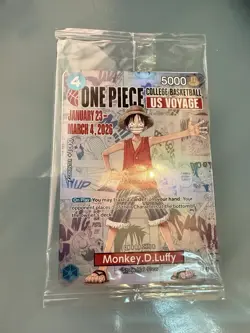 One Piece Monkey D. Luffy US Voyage College Basketball Promo Card Sealed New - Image 1