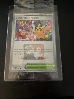 Pokemon TCG Celebratory Fanfare Ace Trainer 2025 Promo Card 028 Mint - Image 1