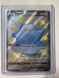 Pokemon TCG Ditto v SV118/SV122 Shiny Card 2021 Shining Fates SWSH - Image 1