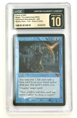 CGC Pristine 10 Graded Force of Will Dominaria Remastered #284 Retro Frame Foil - Image 1
