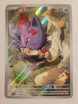 Pokemon TCG N's Zorua Full Art Black Star Promo 189 Scarlet And Violet - Image 1