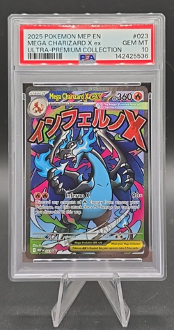 2025 Pokemon Mega Evolution Promo MEP EN 023 Mega Charizard EX UPC PSA 10 - Image 1