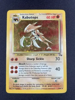 Pokemon TCG Kabutops 9/62 Fossil Set Holo Rare Unlimited 1999 WOTC LP - Image 1