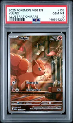 2025 POKEMON MEG EN-MEGA EVOLUTION ILLUSTRATION RARE #138 VULPIX PSA 10 - Image 1