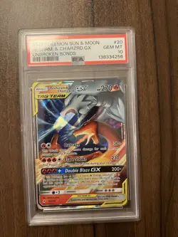 Reshiram & Charizard GX Holo PSA 10 Unbroken Bonds 20/214 SM - Image 3