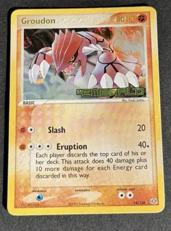 Pokemon Card-Groudon -Holo-Ex Emerald 14/106-STAMPED-ENG-Good - Image 1