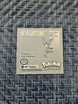 1999 Artbox Stickers Series 1 Pokemon Card Sticker TCG #144 ARTICUNO NM - Image 2