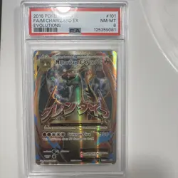 Pokemon XY Evolutions Mega M Charizard EX Full Art 2016 101/108 PSA 8 - Image 1