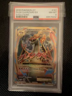 2016 Pokemon XY Evolutions Full Art FA Mega M Charizard EX 101/108 - PSA 8 - Image 2