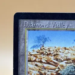 MTG Diamond Valley – Arabian Nights (1993) – Rare Land – Moderately Played - Image 3
