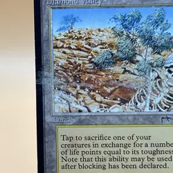 MTG Diamond Valley – Arabian Nights (1993) – Rare Land – Moderately Played - Image 4