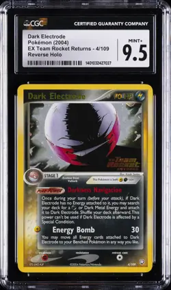 2004 POKEMON EX TEAM ROCKET RETURNS REVERSE HOLO #4 DARK ELECTRODE CGC 9.5 - Image 1