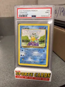 1999 Pokemon FRENCH 1st Edition Base Set Carapuce 63/102 PSA 9 - Squirtle - Image 1