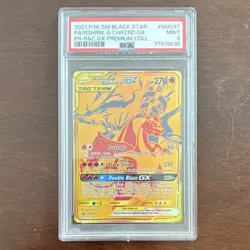 Pokemon Reshiram & Charizard GX SM247 SM Black Star Promo Holo TAG TEAM PSA 9 - Image 1