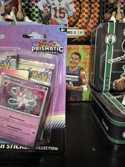 Pokemon TCG Prismatic Evolutions Tech Sticker Collection Sealed Sylveon 3 Packs - Image 3