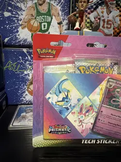 Pokemon TCG Prismatic Evolutions Tech Sticker Collection Sealed Sylveon 3 Packs - Image 4