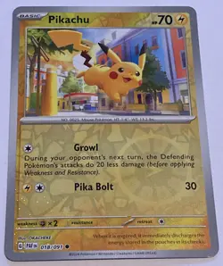 Pokemon Paldean Fates 018/091 Pikachu Cosmos/Reverse Holo Costco EXCLUSIVE - Image 1